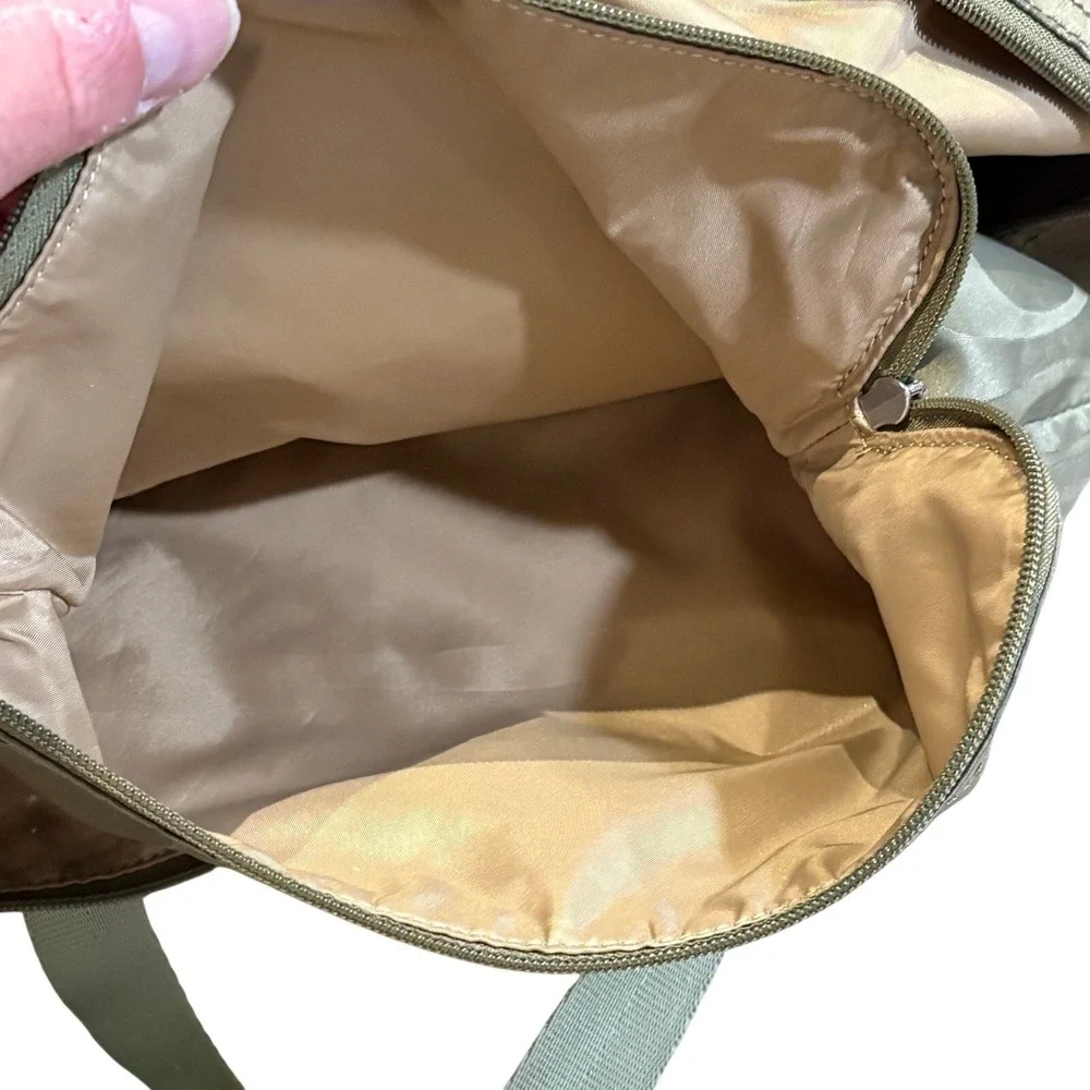 Coach Getaway Sage Green Nylon Signature Packable Weekender Tote Bag Pouch READ